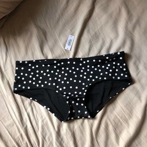 B&W Polka Dot Adore Me Bikini Swim Bottoms // NEVER WORN
